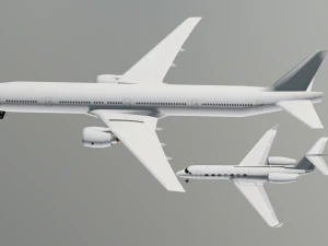 2in 1 Gulfstream Aircraft 3D Model