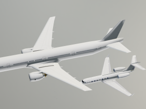 2in 1 Gulfstream Aircraft 3D Model