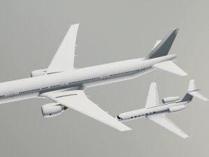 2in 1 Gulfstream Aircraft 3D Model