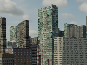 Full City Buildings detailed 3D Модель