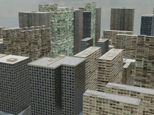 Full City Buildings detailed 3D Модель