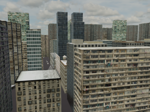 Full City Buildings detailed 3D Модель