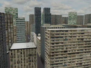 Full City Buildings detailed 3D Model
