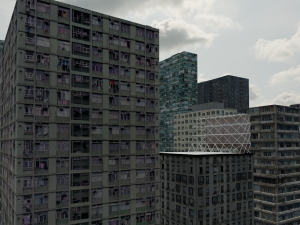 Full City Buildings detailed 3D Модель