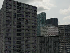 Full City Buildings detailed 3D Model