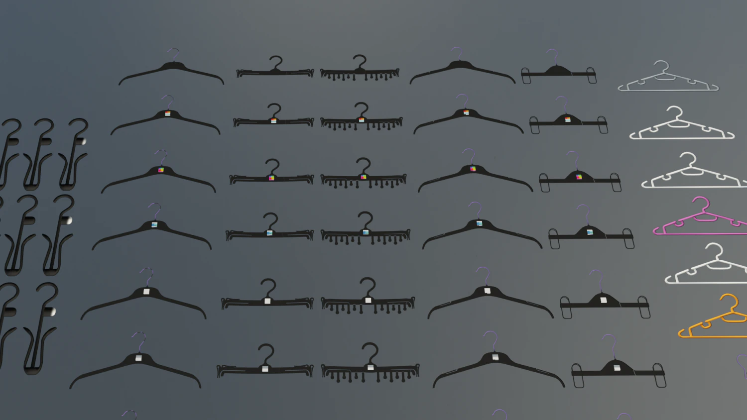 Hanger Pack 3D Model .c4d .max .obj .3ds .fbx .stl .blend 