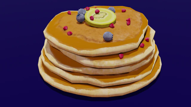 パンケーキ 3Dモデル .c4d .max .obj .3ds .fbx .stl .blend 