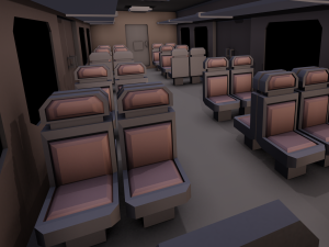Train interior seat 3D 模型