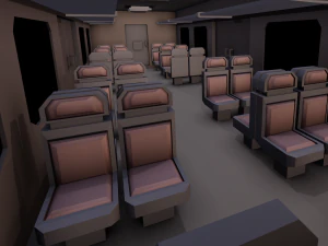 Wewnętrzne siedzenie pociągu Model 3D