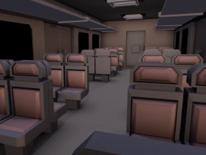 Внутреннее сиденье поезда 3D Модель