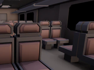 Внутреннее сиденье поезда 3D Модель
