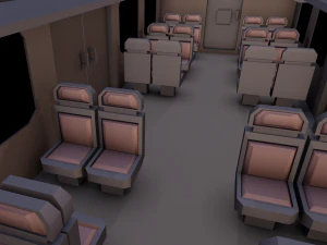 Внутреннее сиденье поезда 3D Модель