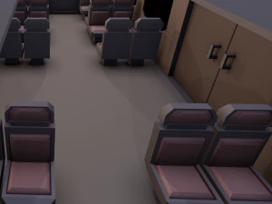 Внутреннее сиденье поезда 3D Модель