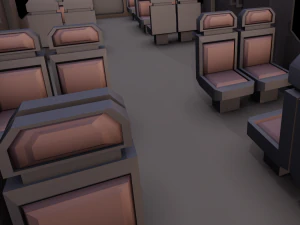 Внутреннее сиденье поезда 3D Модель