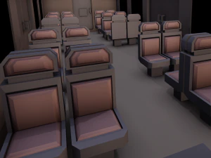 Внутреннее сиденье поезда 3D Модель