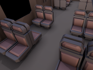 Train interior seat 3Dモデル