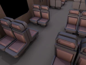 Внутреннее сиденье поезда 3D Модель