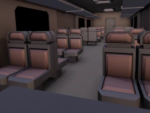 Внутреннее сиденье поезда 3D Модель