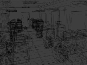 Внутреннее сиденье поезда 3D Модель