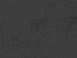 Внутреннее сиденье поезда 3D Модель