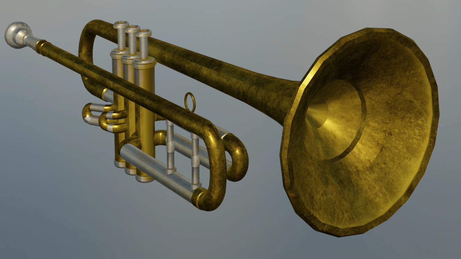 Trumpet 3D Model .c4d .max .obj .3ds .fbx .stl .blend 