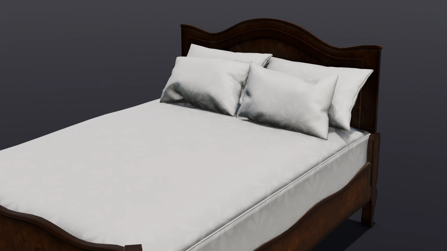 Bed 3D Model .c4d .max .obj .3ds .fbx .stl .blend 