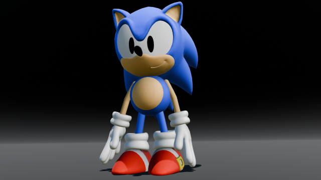 Sonic Hedgehog Rigged 3D Модель .c4d .max .obj .3ds .fbx .stl .blend 