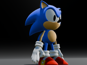 Sonic Hedgehog Rigged 3D Модель