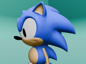 Sonic Hedgehog Rigged 3D Модель