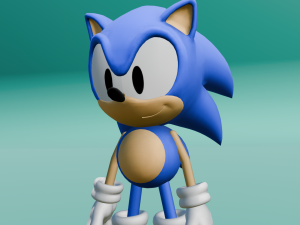 Sonic Hedgehog Rigged 3D Модель