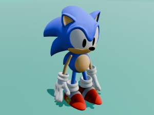 Sonic Hedgehog Rigged 3D Модель