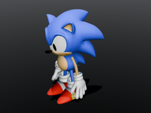 Sonic Hedgehog Rigged 3D Модель