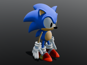 Sonic Hedgehog Rigged 3D Модель