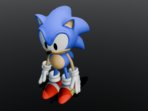 Sonic Hedgehog Rigged 3D Модель