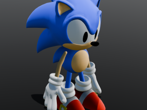 Sonic Hedgehog Rigged 3D Модель