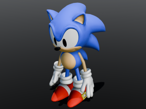 Sonic Hedgehog Rigged 3D Модель