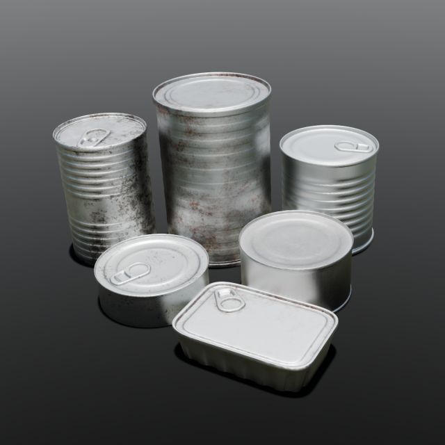 Metal Cans Modello 3D .c4d .max .obj .3ds .fbx .stl .blend 