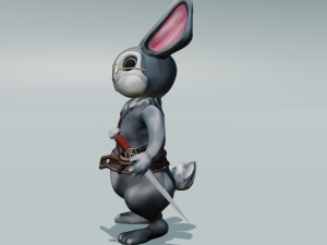 Cartoon Rabbit Model 3D