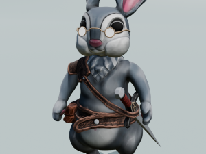 Cartoon Rabbit Model 3D