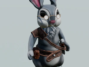 Cartoon Rabbit 3D Model