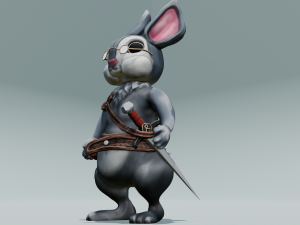 Cartoon Rabbit Model 3D