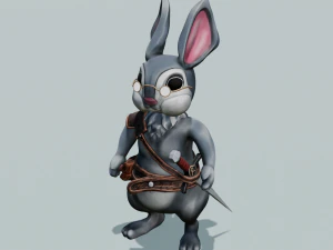 Cartoon Rabbit 3D Model