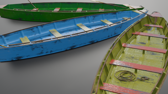 3 IN 1 Boat 3D Model .c4d .max .obj .3ds .fbx .stl .blend 