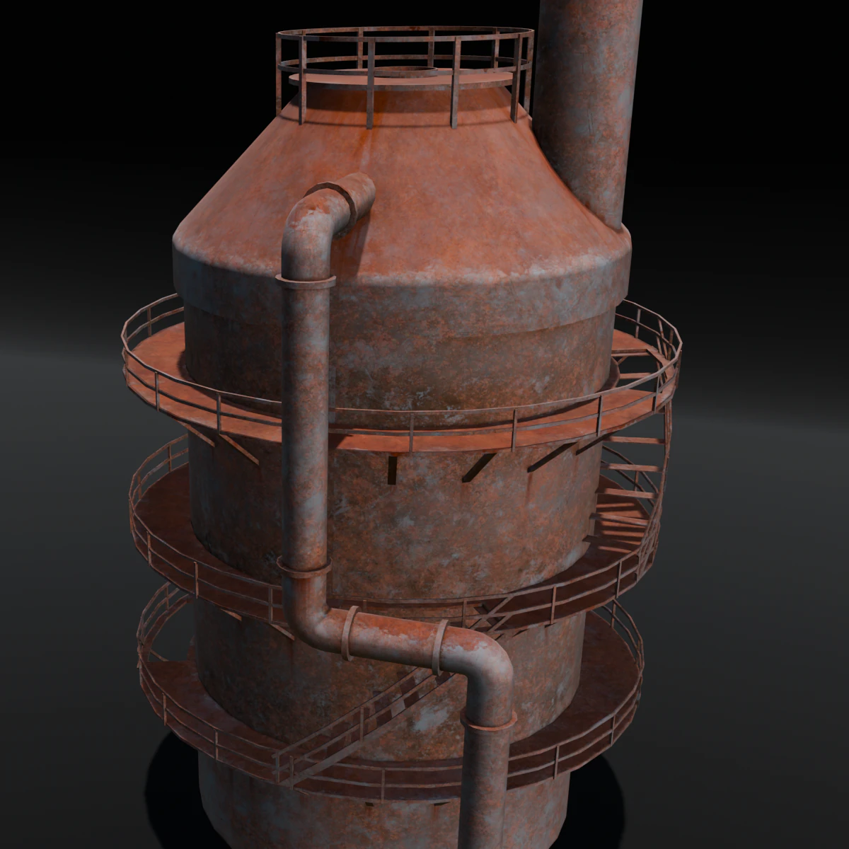 Rusted old Tanker 3D Model .c4d .max .obj .3ds .fbx .stl .blend 