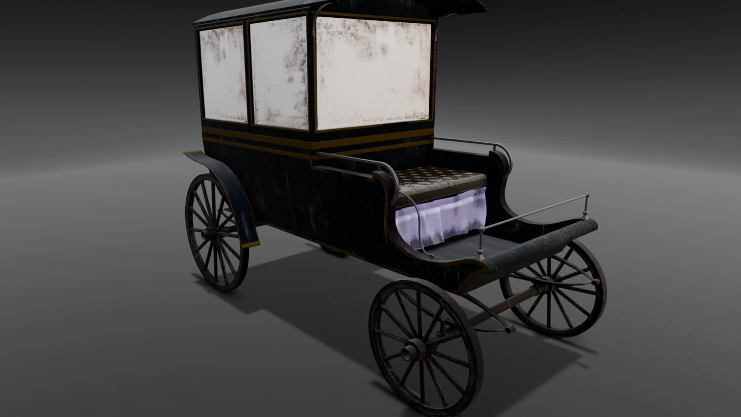 Old Carriage 3D Model .c4d .max .obj .3ds .fbx .stl .blend
