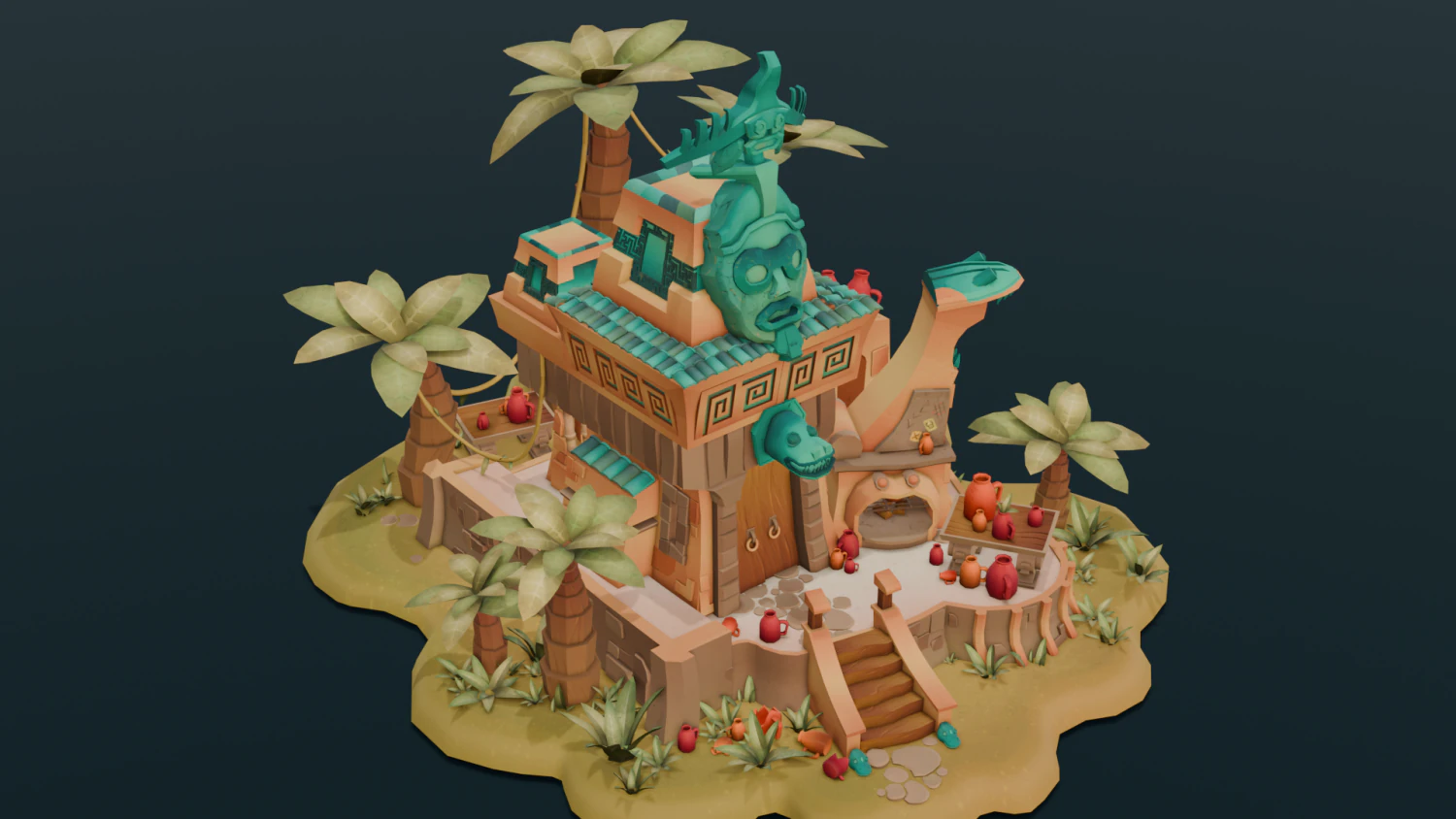 Island 3D Model .c4d .max .obj .3ds .fbx .stl .blend 