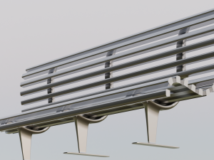 Steel Bench 3D Model