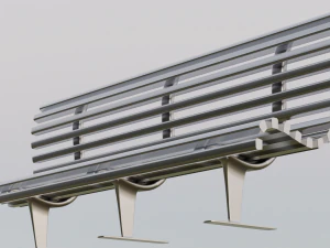 Steel Bench 3D Model