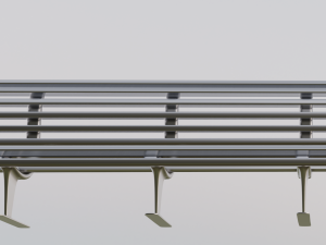 Steel Bench 3D Model