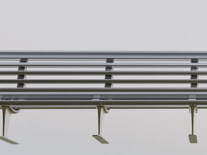 Steel Bench 3D Model